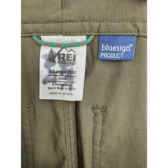 REI Co-Op Sahara Cargo Convertible Pants Youth Boys XL 18 Green Adjustable Waist - Picture 7 of 13